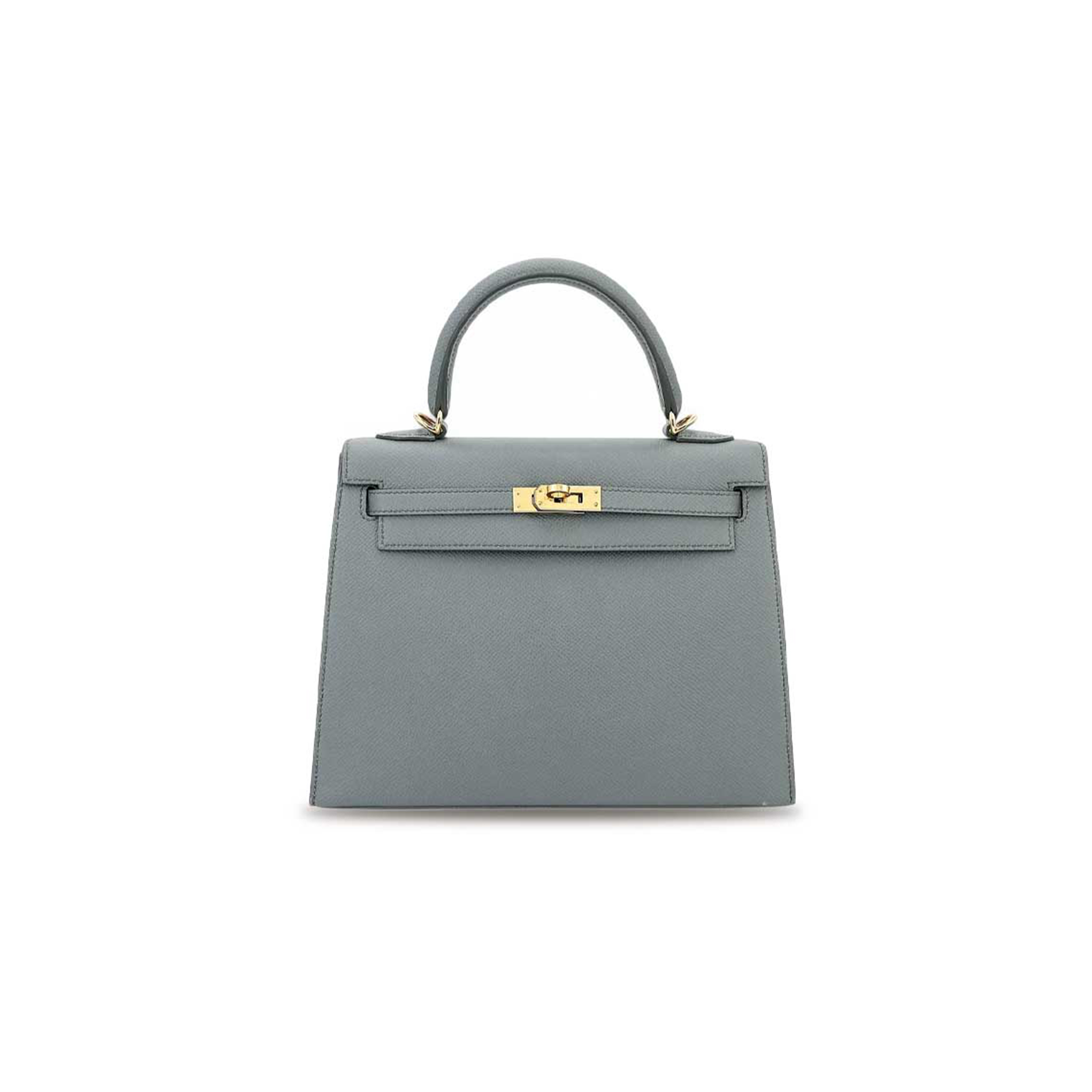 HERMÈS KELLY 25 ALMOND GREEN EPSOM GOLD BUCKLE (25*17*7cm) 